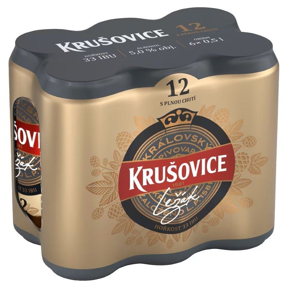 Krušovice Královský ležák 12, světlý, plech multipack, 6x 500 ml