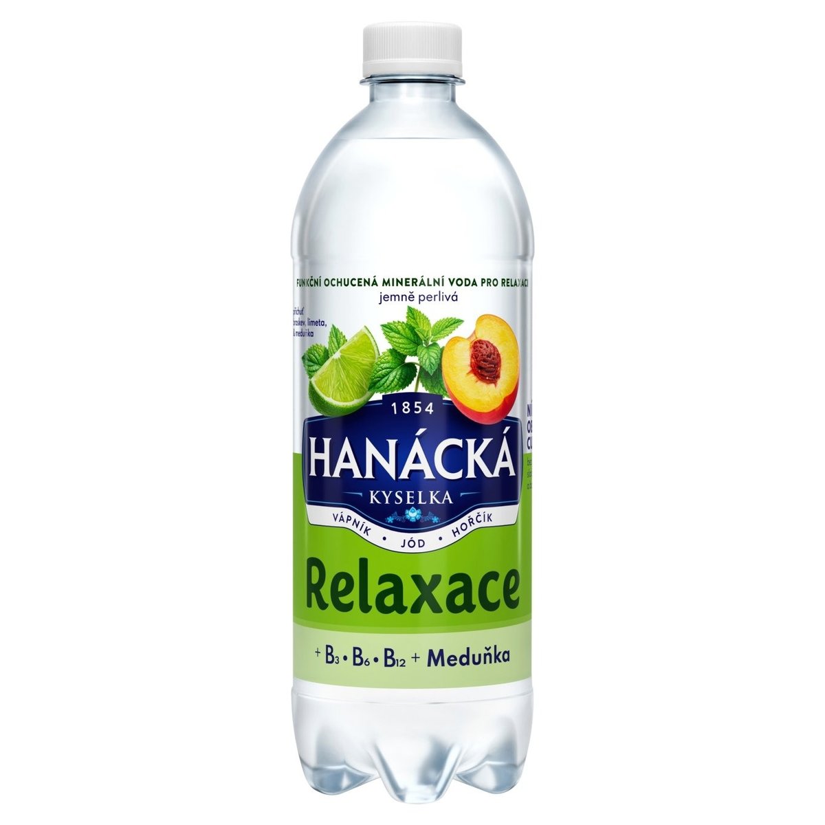 Hanácká Kyselka Relax příchuť broskev, limeta & meduňka jemně perlivá 0,7l