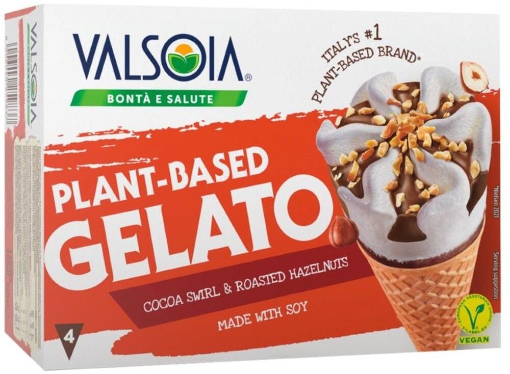 Valsoia rostlinné kornouty s lískovými oříšky 4x120 ml