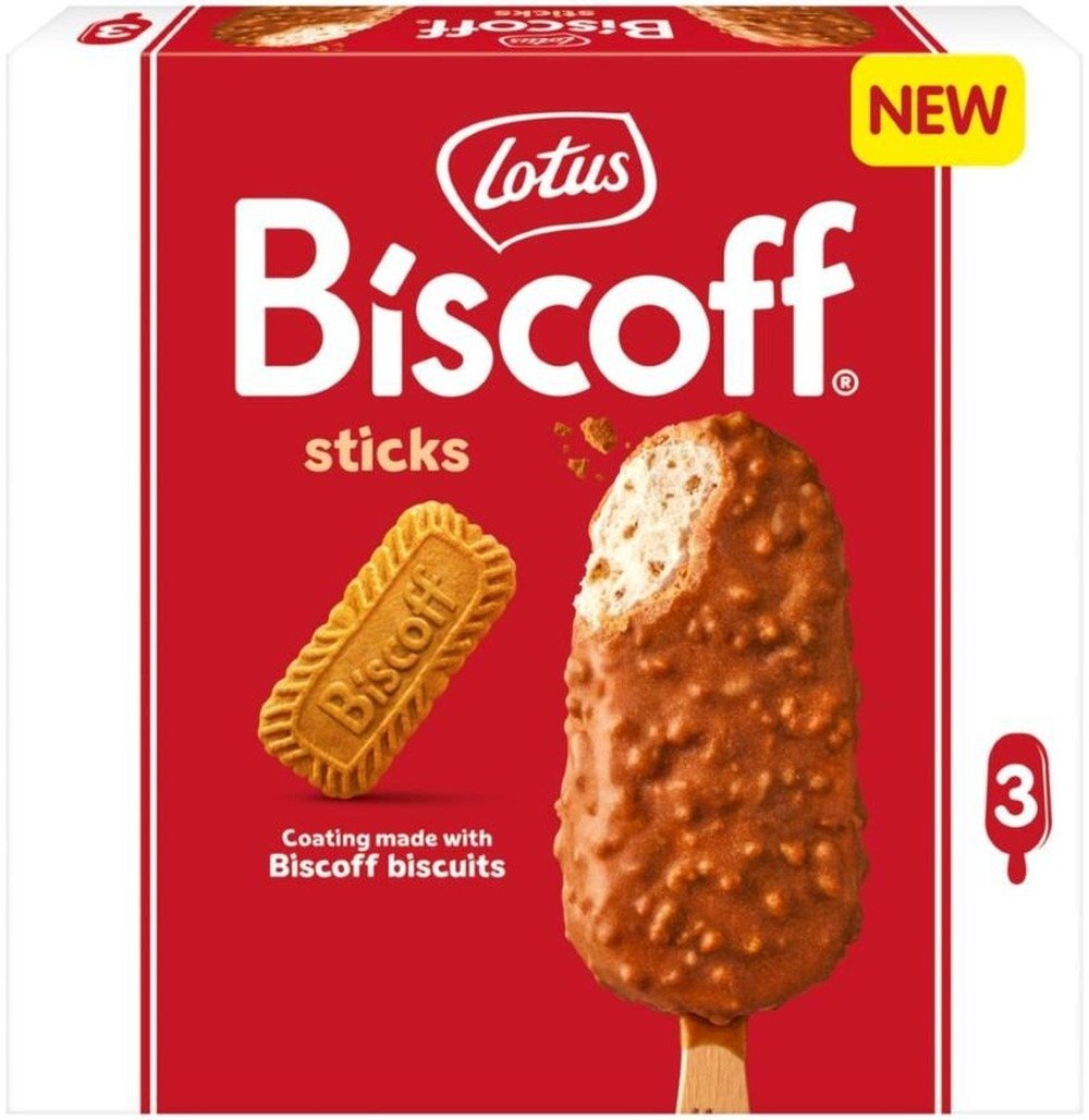 Lotus Biscoff Mražený krém s kousky karamelizovaných sušenek 3 ks 270ml