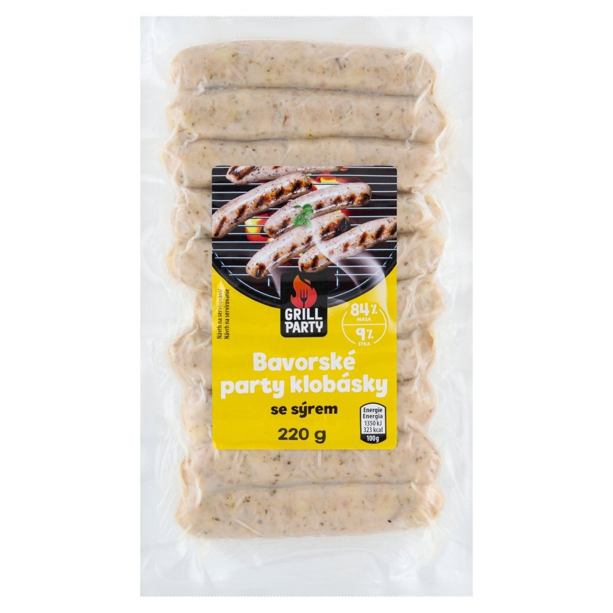 GRILL Party Bavorské party klobásky se sýrem 220g