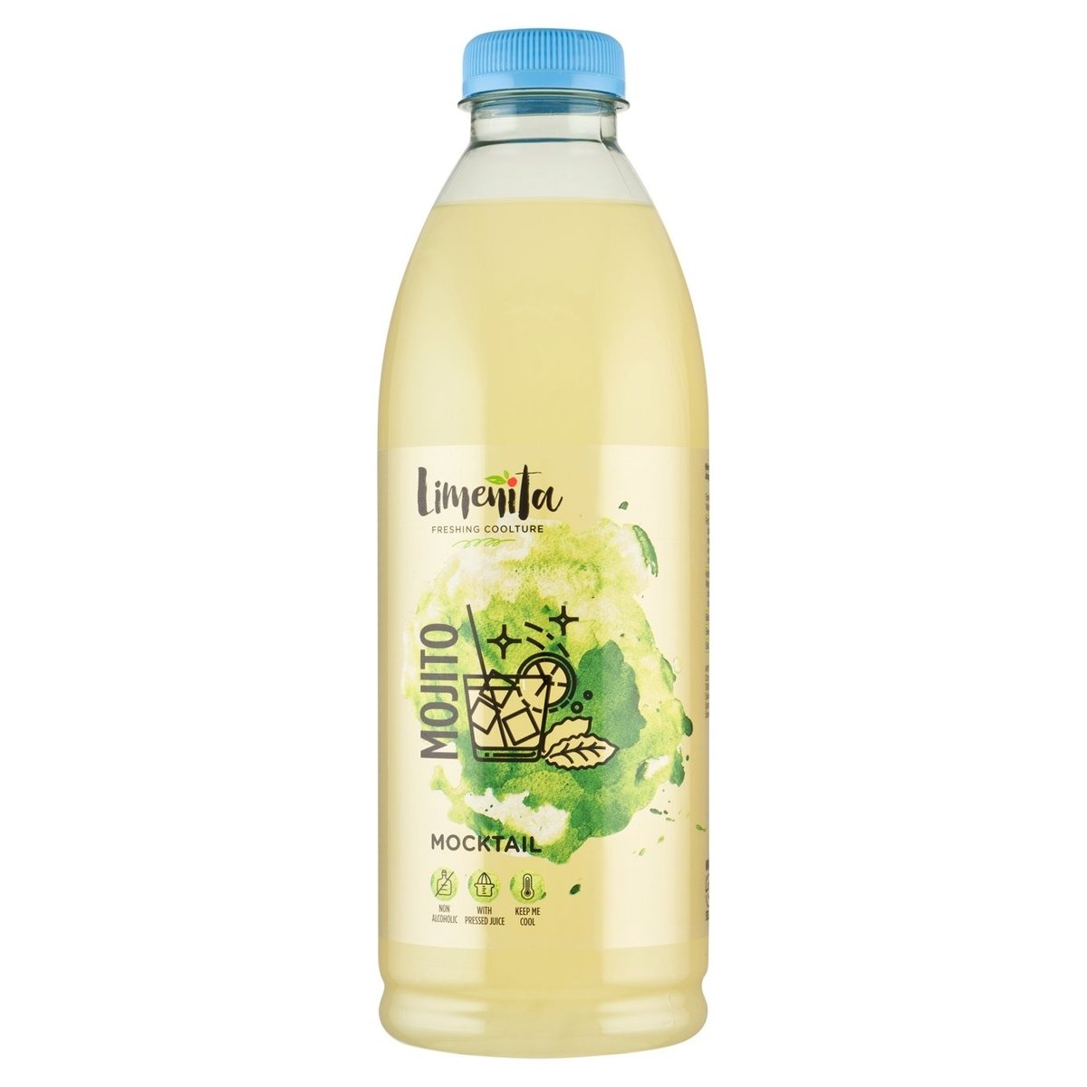 Limeñita Mojito nealkoholický nápoj s několika druhy ovocných šťáv mátově aromatizovaný 1l