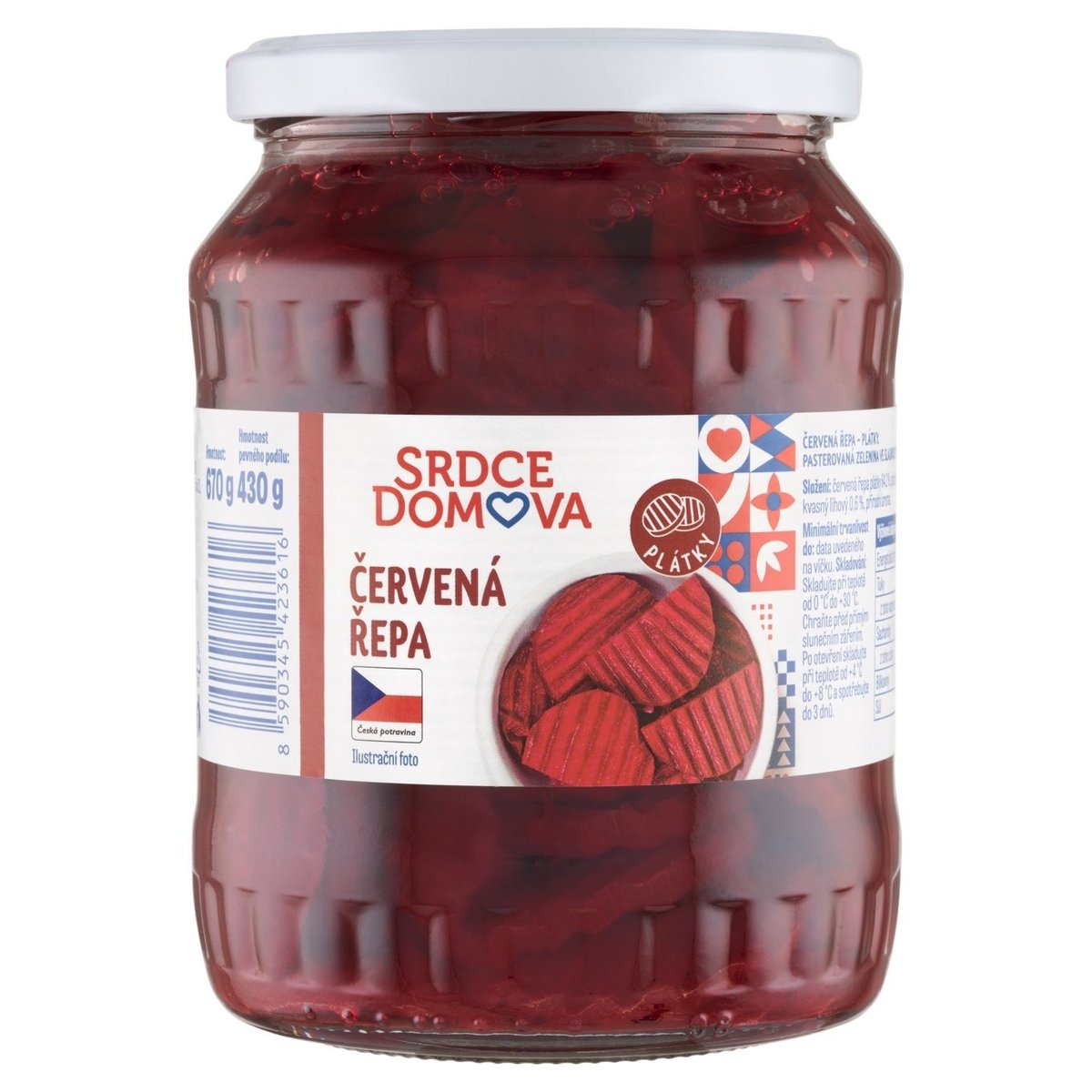 Srdce domova Červená řepa plátky 670g