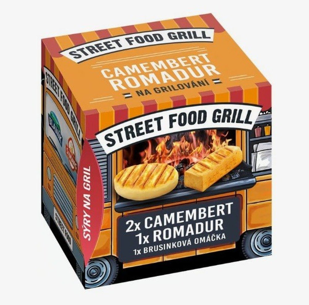 Street food Grilovací sýry camembert, romadur a brusinková omáčka