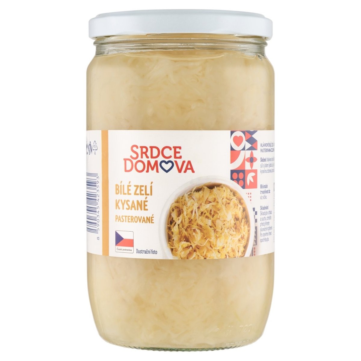 Srdce domova Bílé zelí kysané pasterované 640g