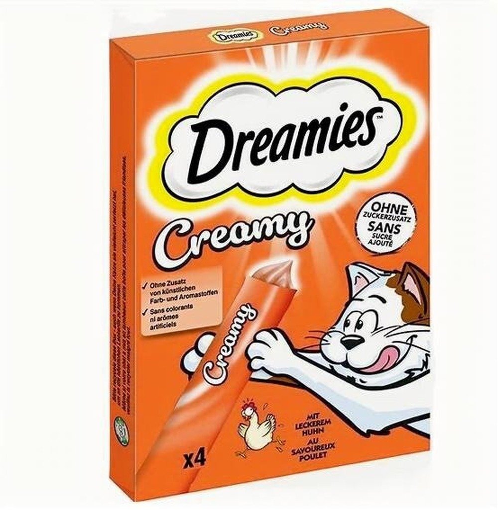 Dreamies Creamy s chutným kuřecím 4 x 10g (40g)