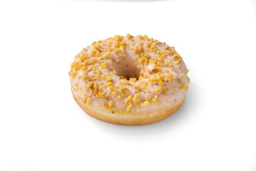 Donut bílý s posypem popcorn 57g