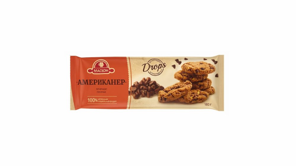 Печенье Маскон Американер с шоколадными дропсами 180 г