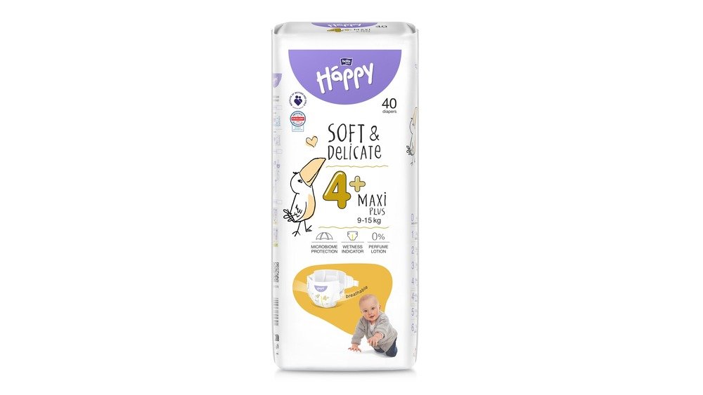 BB HAPPY S&D vel. 4+ Maxi Plus 9-15 kg á 40 ks
