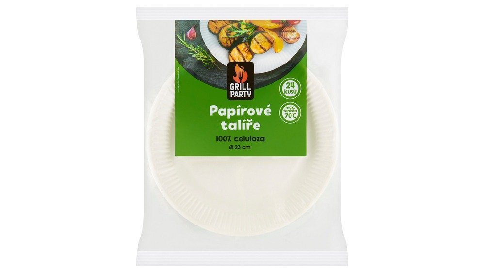 GRILL Party Papírové talíře 23 cm 24 ks