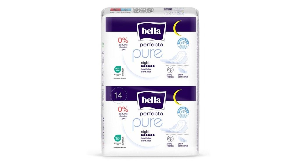 Bella Perfecta Pure Night ultratenké noční menstruační vložky, 14 ks