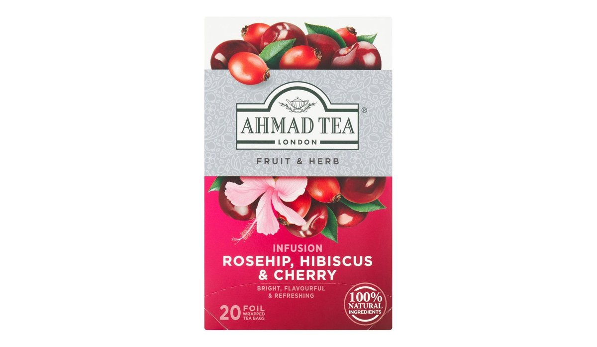 Ahmad Tea Ovocný čaj aromatizovaný s příchutí šípku a třešně 20x2 g