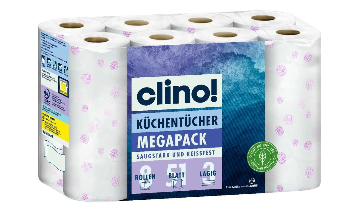 Clino! Kuchyňské role 3vrstvé 8ks