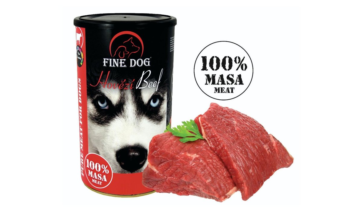 Fine Dog konzerva hovězí 100% masa 1200 g