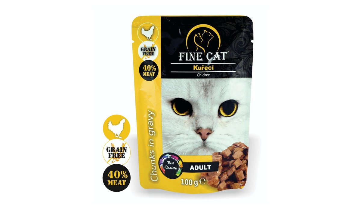 Fine Cat kapsička Grain-free Adult kuřecí v omáčce 100 g