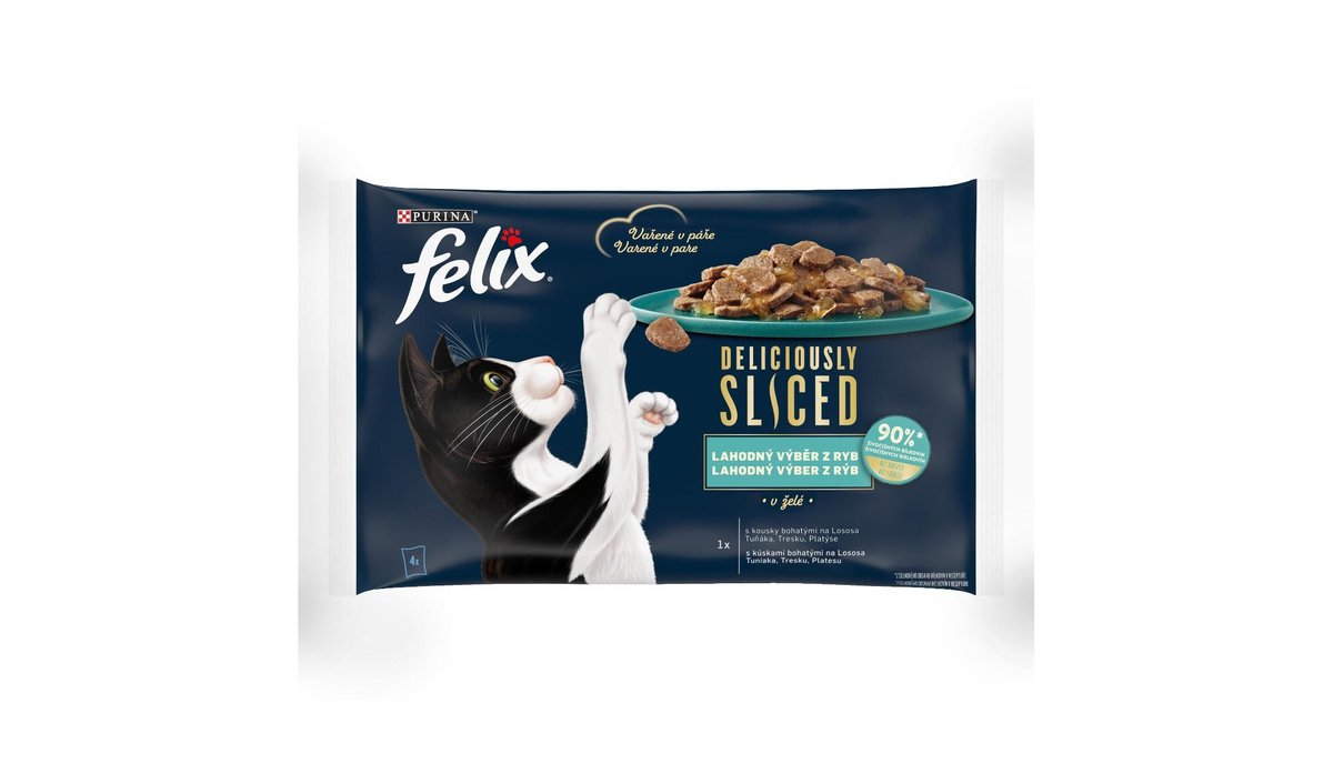 Felix Deliciously Ryby v želé losos/ tuňák/ treska/ platýs 4 x 80 g