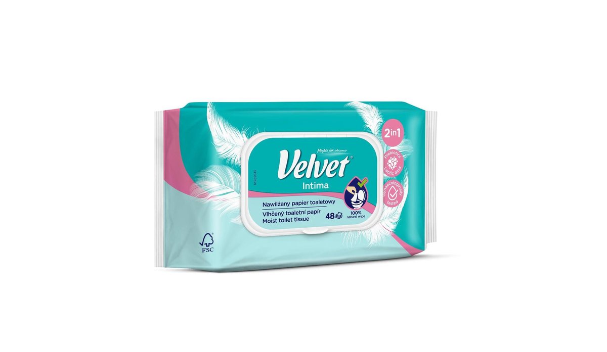 Velvet vlhčený toaletní papír Intima 48 ks