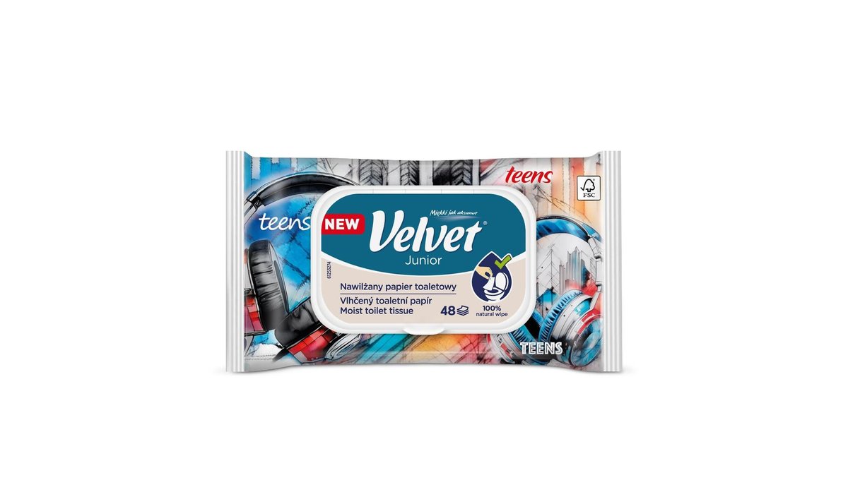 Velvet vlhčený toaletní papír Junior 48 ks