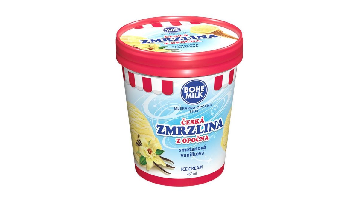 Bohemilk Česká zmrzlina z Opočna - Smetanová vanilková, 460 ml