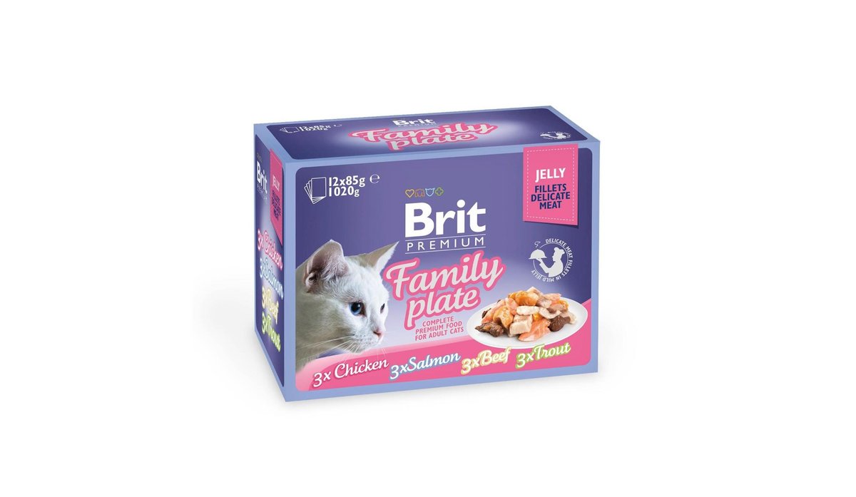 Brit Premium Cat Delicate Fillets in Jelly Family Plate 1020 g (12x85 g)