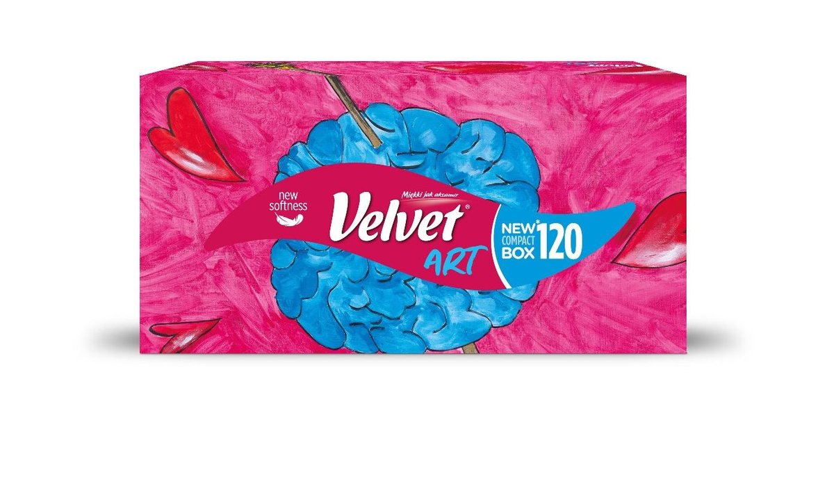 Papírové kapesníky třívrstvé Velvet Art box 120 ks