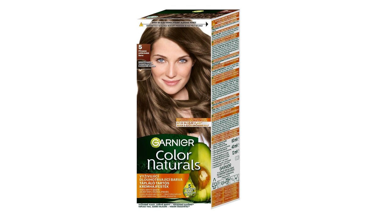 Garnier Color Naturals permanent hair color 5 Natural light brown 60+40+12 ml