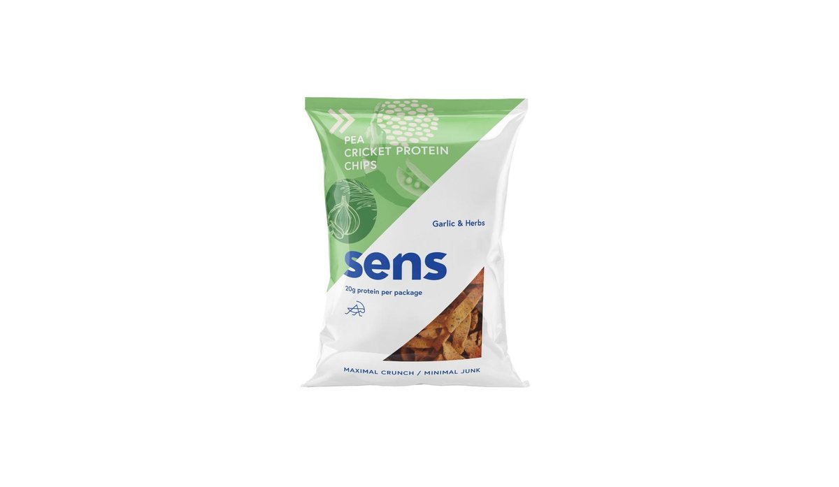 SENS Protein chipsy s cvrččím proteinem - česnek & bylinky 80g