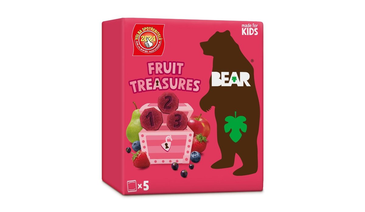 Bear Fruit Treasures Berry jahoda a borůvka 5x20g