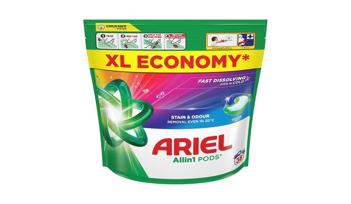 Ariel Gelové Kapsle Color Fresh 38 praní