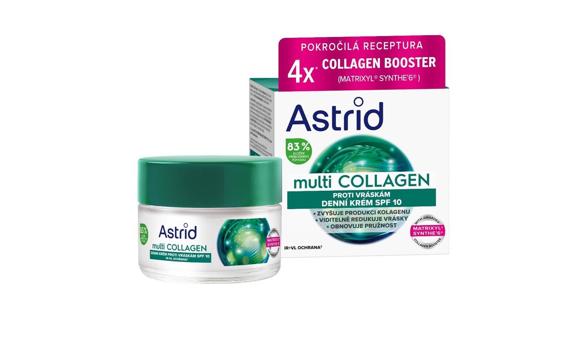 Astrid Multicollagen Denní krém proti vráskám a pro obnovení pružnosti SPF10 50ml