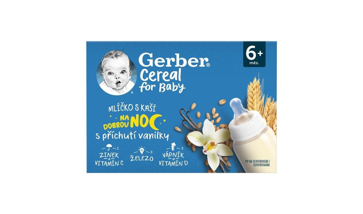 Gerber Cereal mlíčko s kaší s příchutí vanilky 400 ml