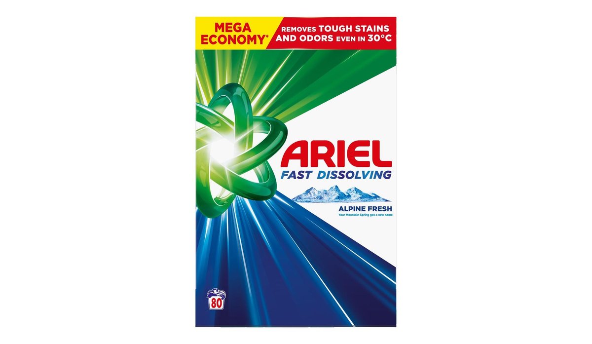 Ariel Prášek Fresh Alpine 80 Prani 4,4kg