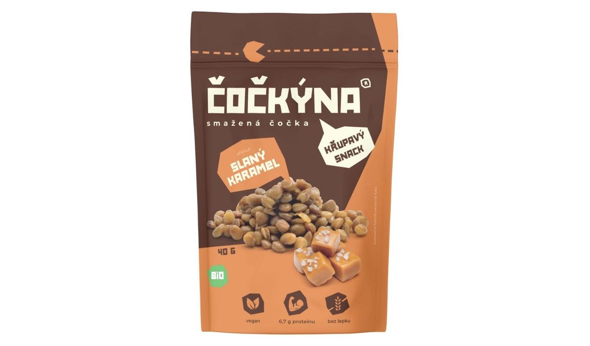 Čočkýna Smažená čočka BIO slaný karamel 40g