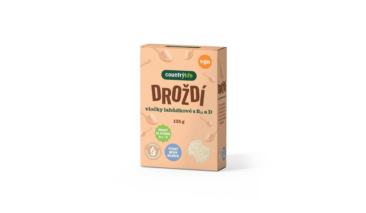 Country Life Droždí lahůdkové s vitaminem B12 a D 125 g