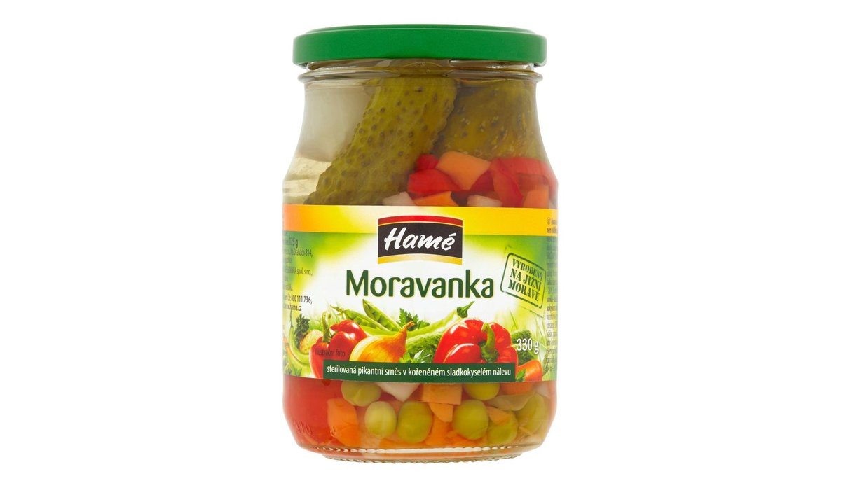 Znojmia Moravanka sterilovaná pikantní směs v kořeněném sladkokyselém nálevu 330 g