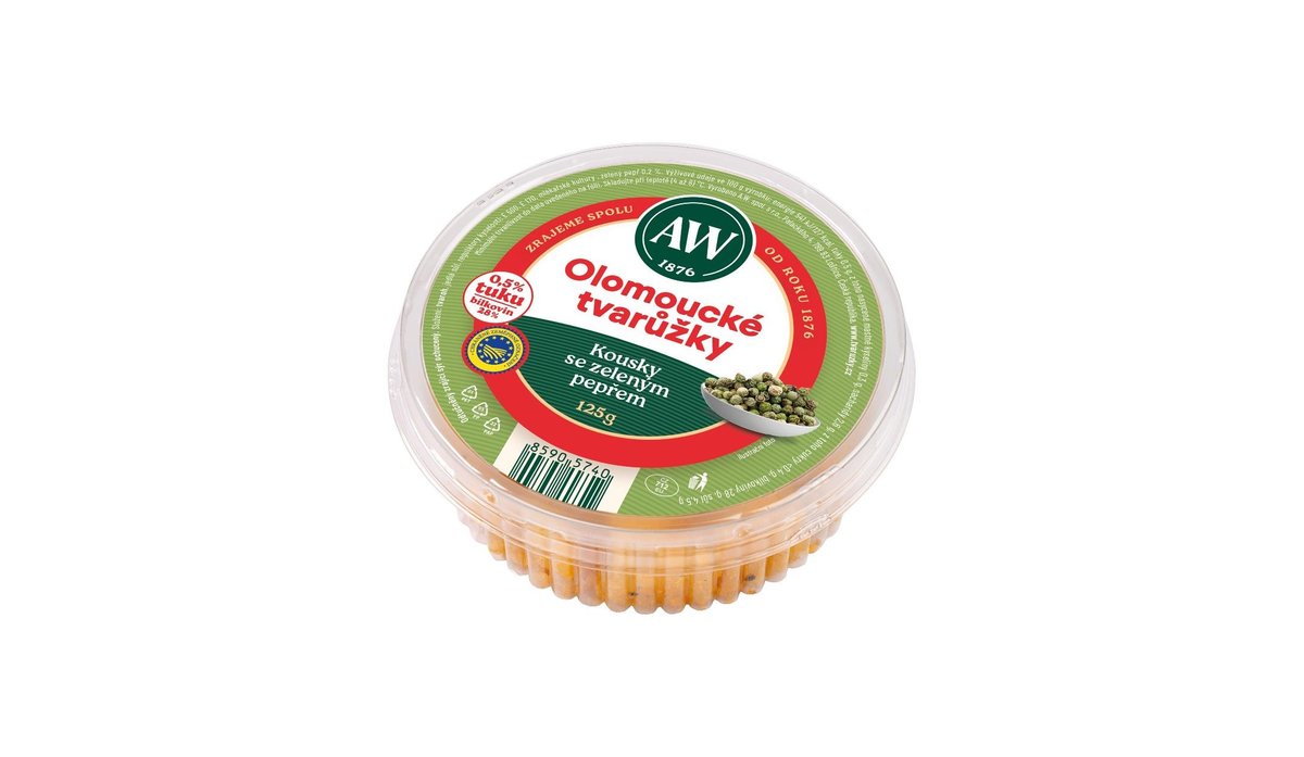 A.W. Olomoucké tvarůžky Kousky se zeleným pepřem 125 g
