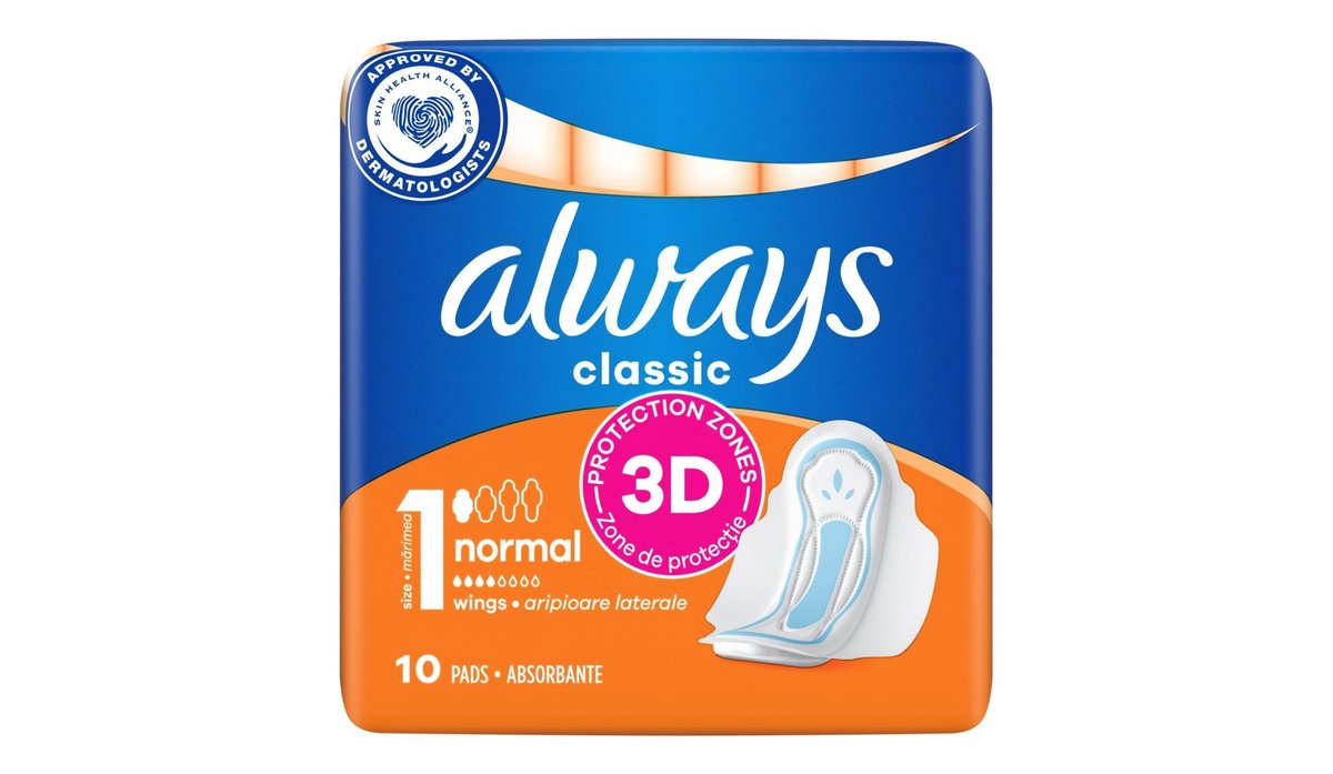 Always Classic Normal hygienické vložky velikost 1 s křidélky 10 ks
