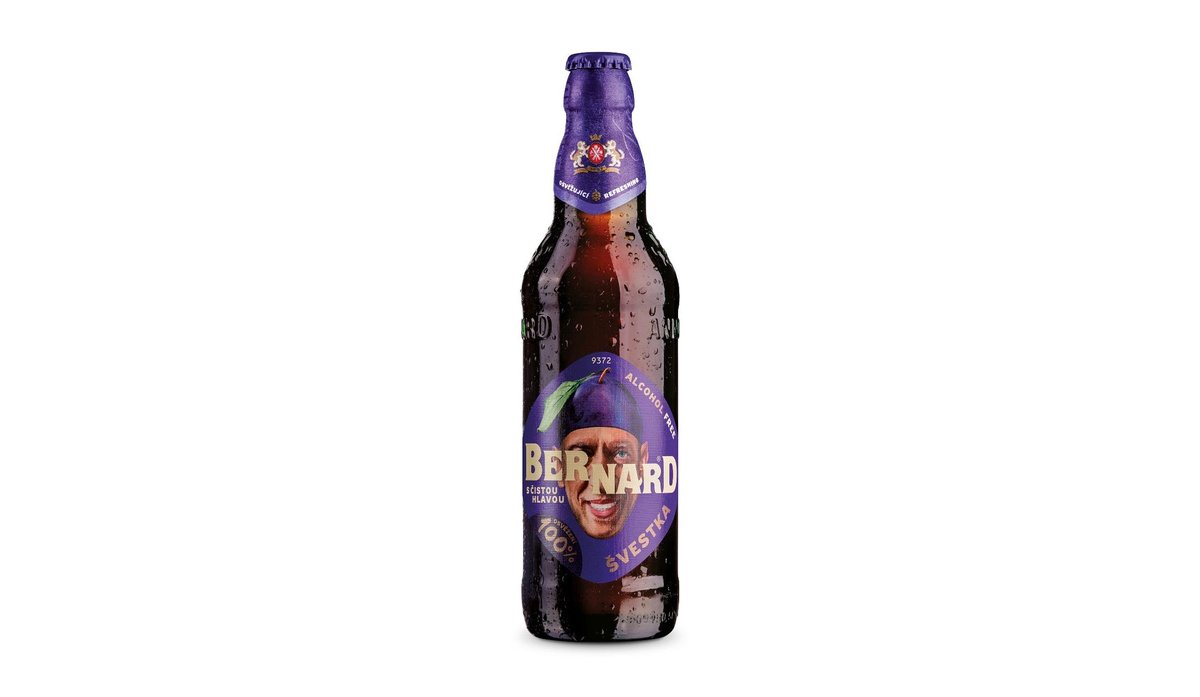 Bernard S čistou hlavou Švestka pivo 0,5 l