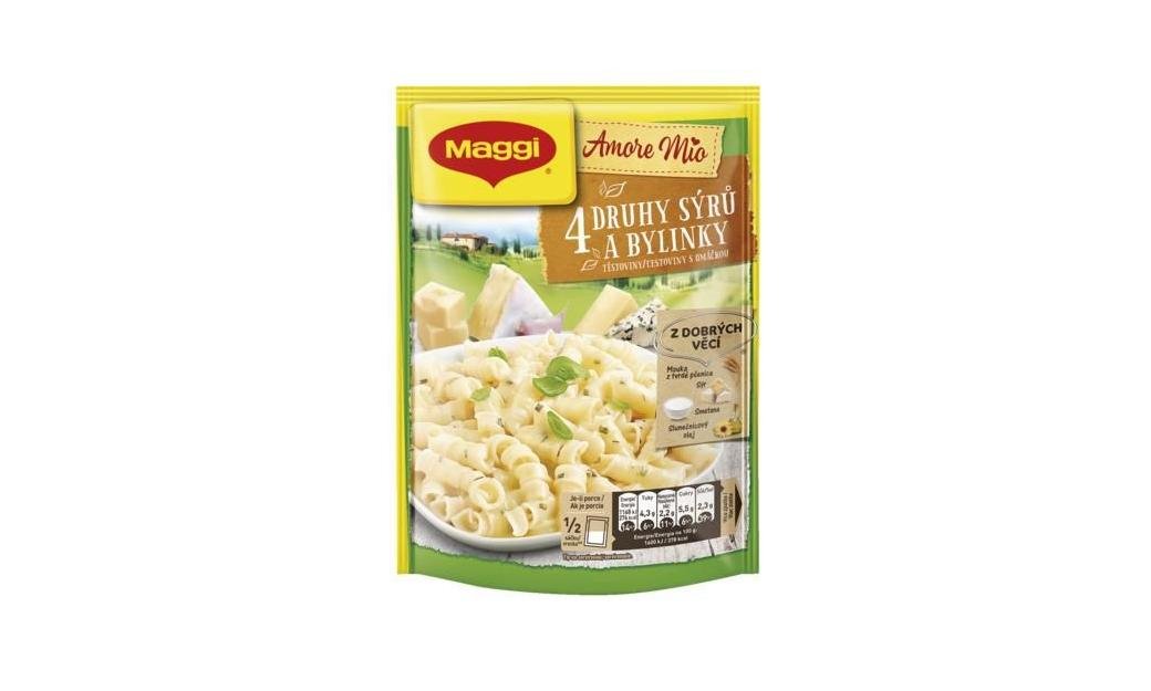 Maggi Amore Mio 4 druhy sýrů a bylinky těstoviny s omáčkou sáček 146 g