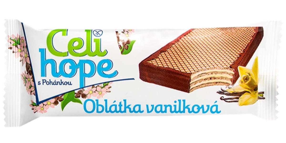 Celihope Oplatka s vanilkovou krémovou náplní máčená v kakaové polevě 35 g