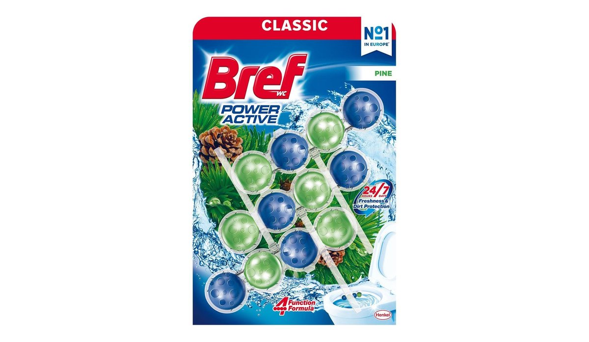 Bref Power activ fragrance boost pine tuhý WC blok 3x50 g