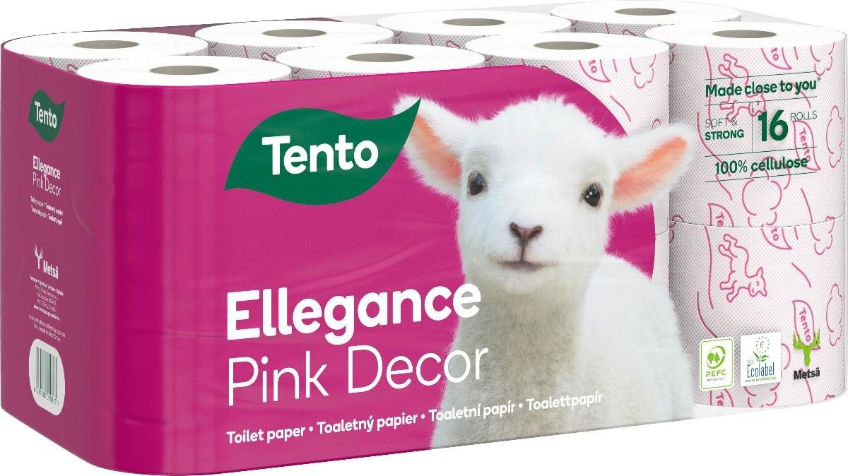 Tento Ellegance Pink Decor Toaletní papír 3-vrstvý 16 ks