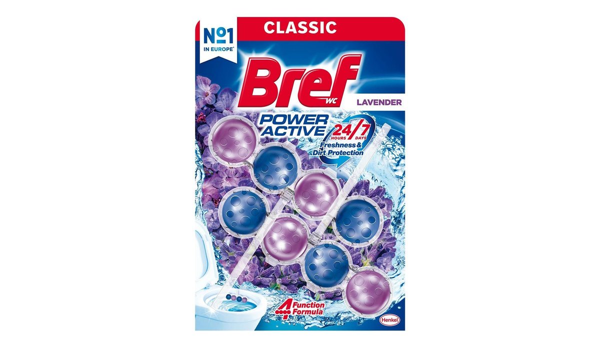 Bref Power Aktiv Fragrance Boost Lavender tuhý WC blok 2x50 g