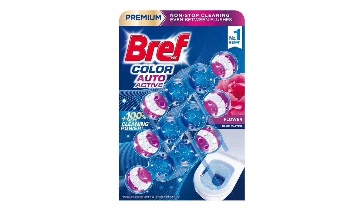 Bref Blue Aktiv Fresh Flowers tuhý WC blok 3x50 g