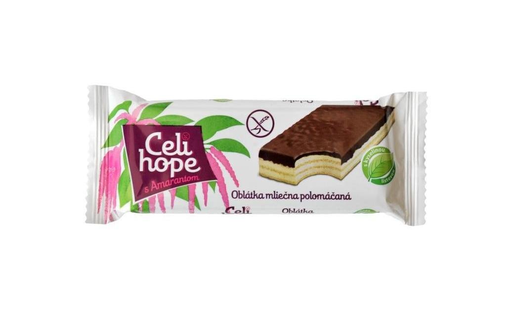 Celihope Oplatka s mléčnou krémovou náplní polomáčená kakaovou polevou s amarant 35 g
