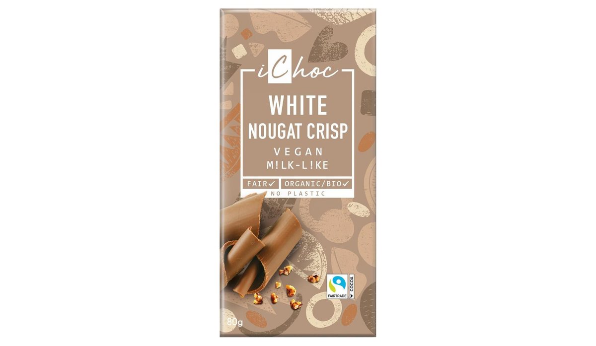 Bio Nebio BIO vegan bílý nugát s oříšky iChoc 80 g