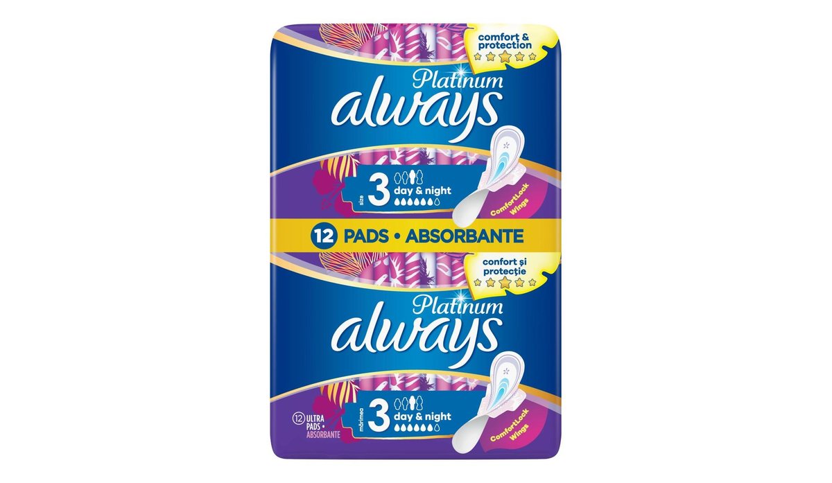 Always Platinum Day & Night velikost 3 vložky s křidélky 12 ks