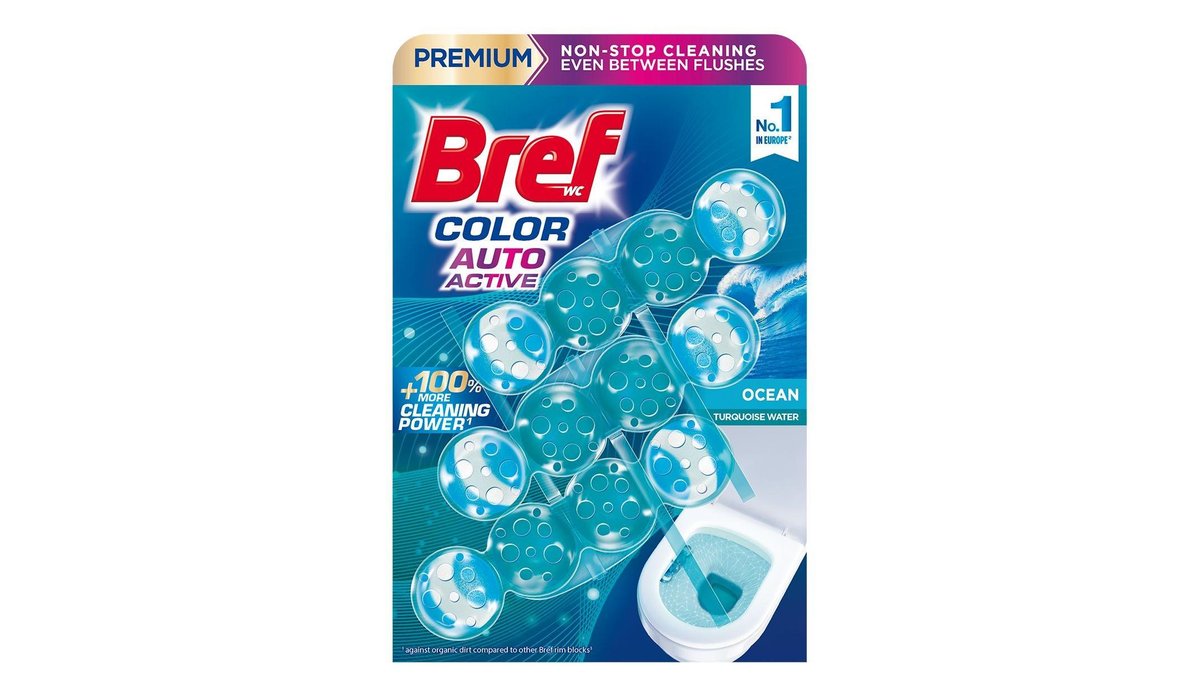 Bref Turquoise Aktiv Ocean tuhý WC blok 3x50 g