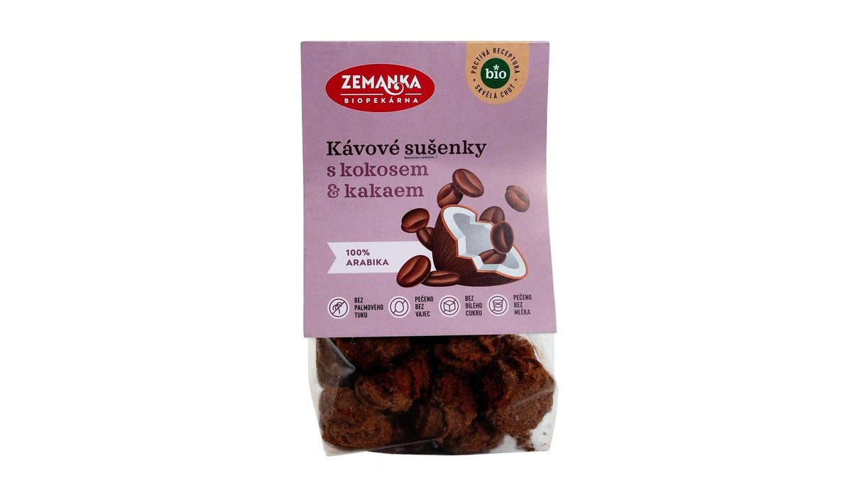 Biopekárna Zemanka Kávové BIO sušenky s kokosem 100 g