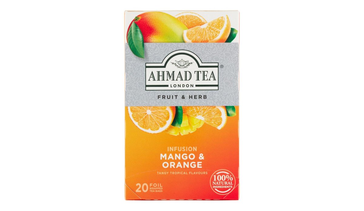 Ahmad Tea Ovocno-bylinná směs pro přípravu výluhu mango a pomeranč 20 x 2g